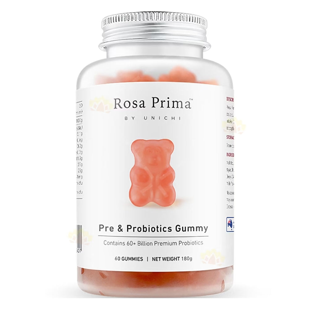 Rosa Prima’s Pre & Probiotics Gummy By UNICHI Gummies (60 Gummies) Supports Digestive Health