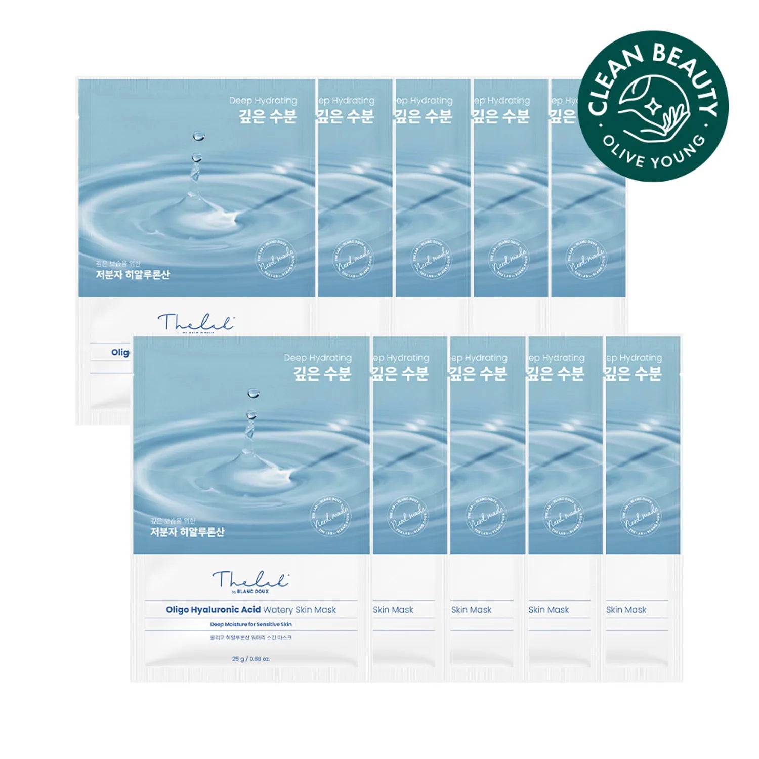 THE LAB by blanc doux Oligo Hyaluronic Acid Watery Skin Mask Sheet 10P