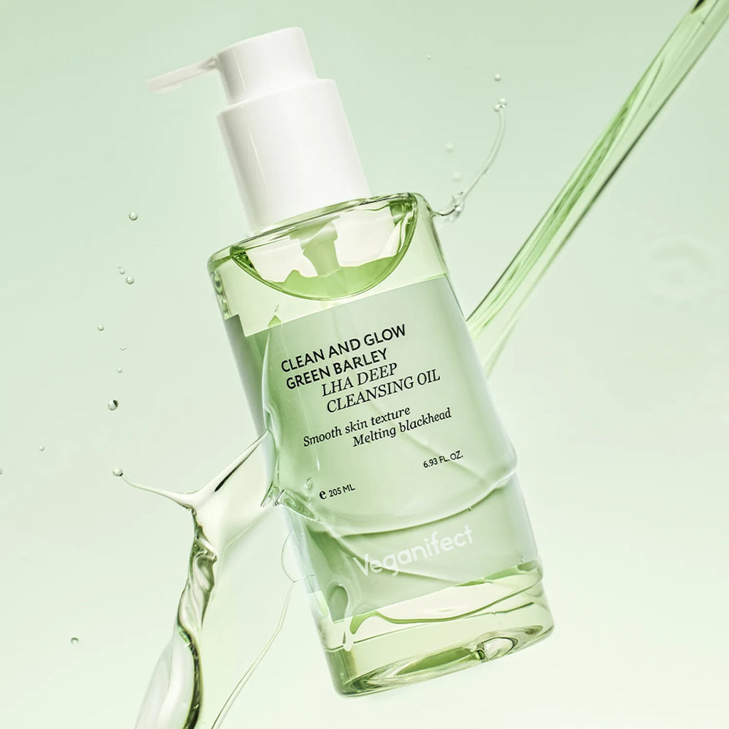 veganifect.Clean & Glow Green Barley LHA Deep Cleansing Oil 205ml Set (+Foam 30ml)