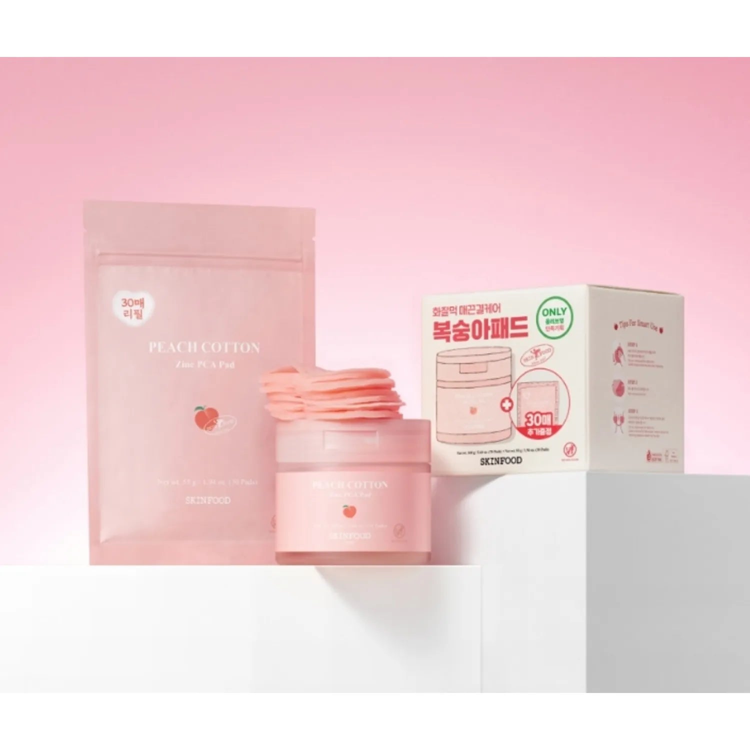 SKINFOOD Peach Cotton Zinc PCA Pad 70P Set (+30P)