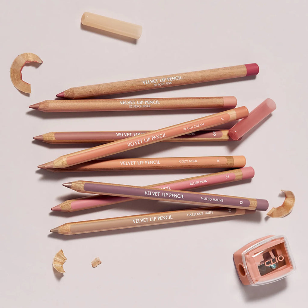 CLIO Velvet Lip Pencil (+Sharpener) (8 Colors)