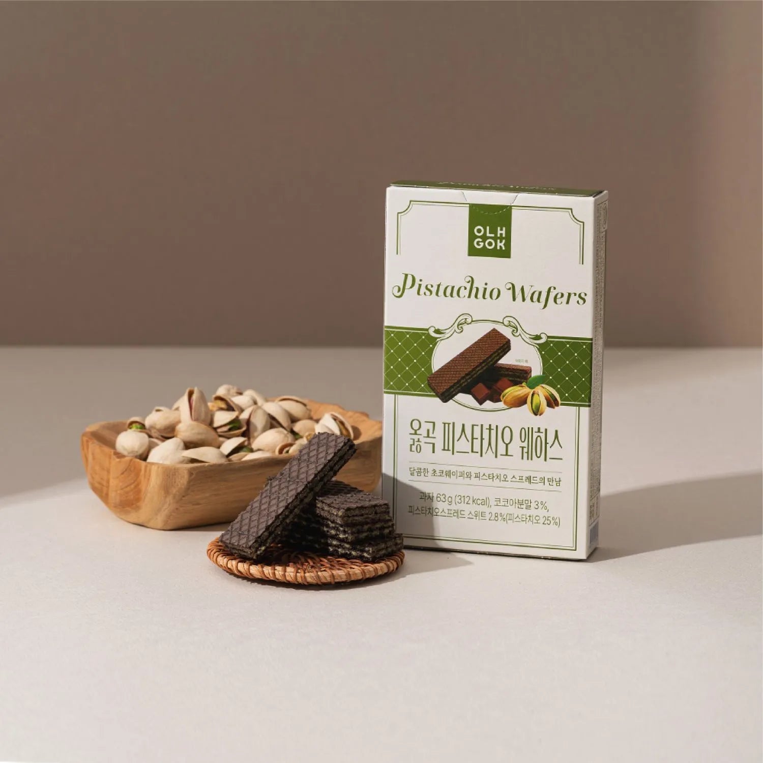 OLHGOK Pistachio Wafers 63g
