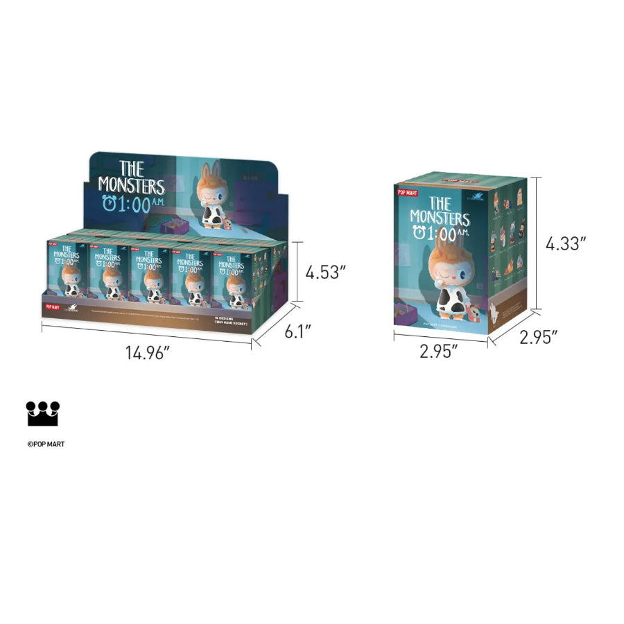 Authentic POP MART THE MONSTERS Labubu 1:00AM (1EA Sealed Random Box),  Emotional Gift, Back To School Gift, Kawaii Room Decor