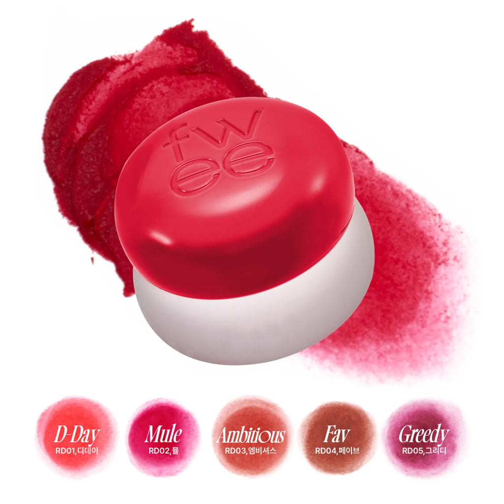 fwee Lip & Cheek Blurry Pudding Pot (Set/Single) (35 Colors)