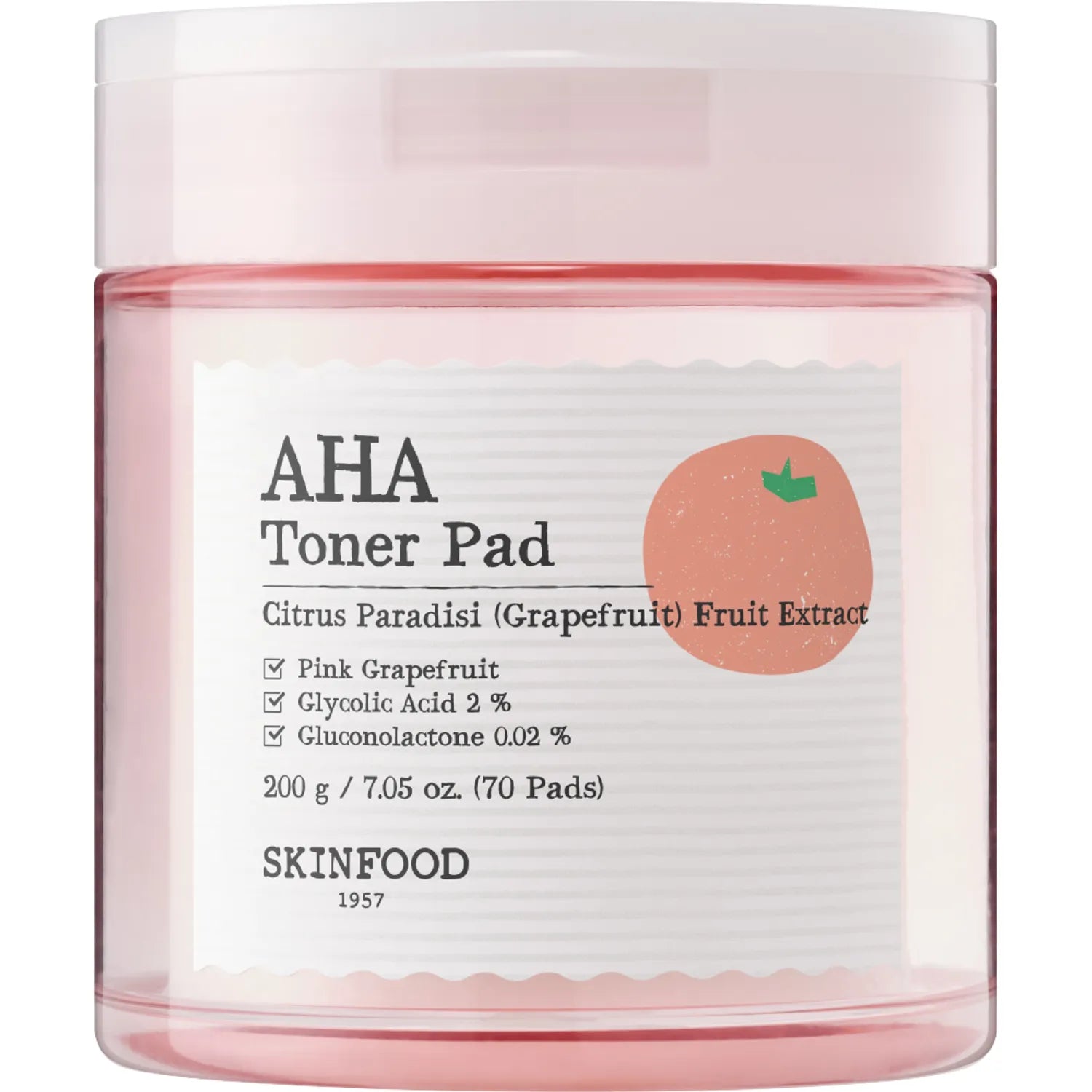 SKINFOOD Pink Grapefruit AHA Toner Pad 70P