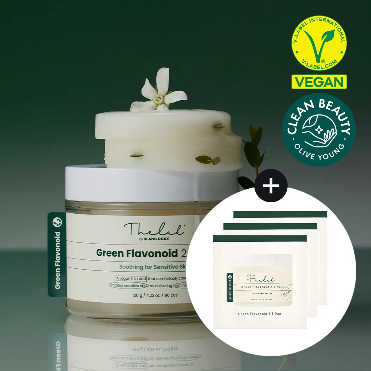 The Lab by blanc doux Green Flavonoid 2.5 Pad special deal (90 + 12 sheets)
