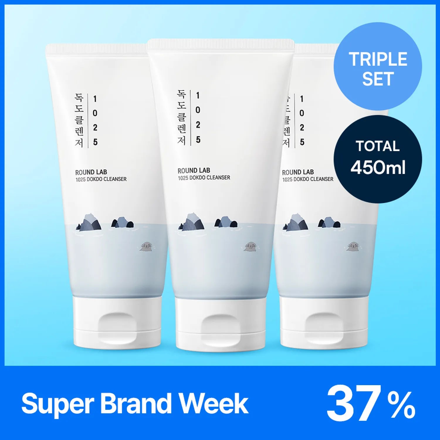 ROUND LAB 1025 Dokdo Cleanser Triple Set (150ml*3)