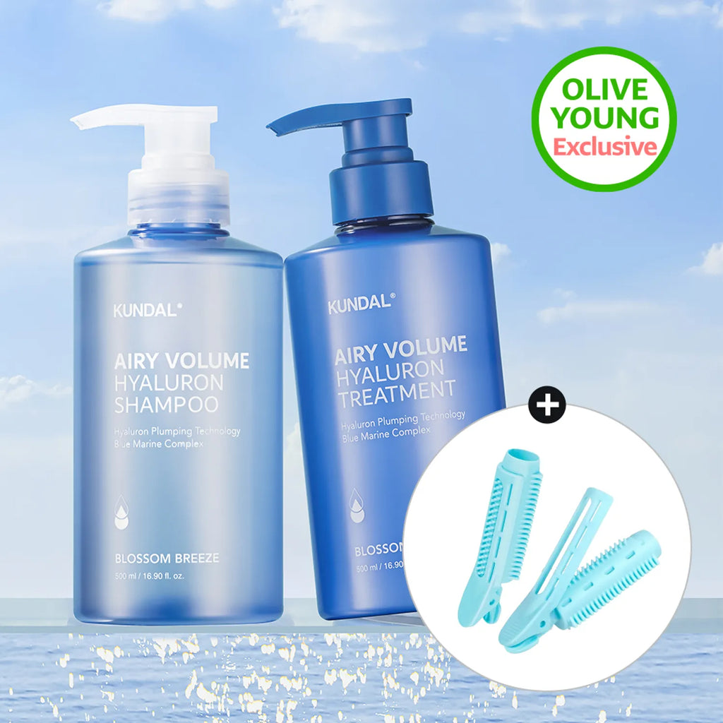 KUNDAL Hyaluronic Airy Volume hair care set (+Root Volume Clip)
