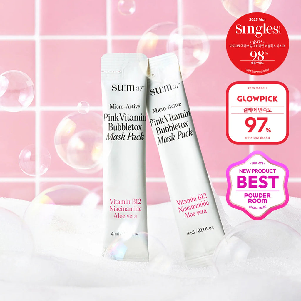 SUM37 Micro-Active Pink Vitamin Bubbletox Mask Pack 100ml