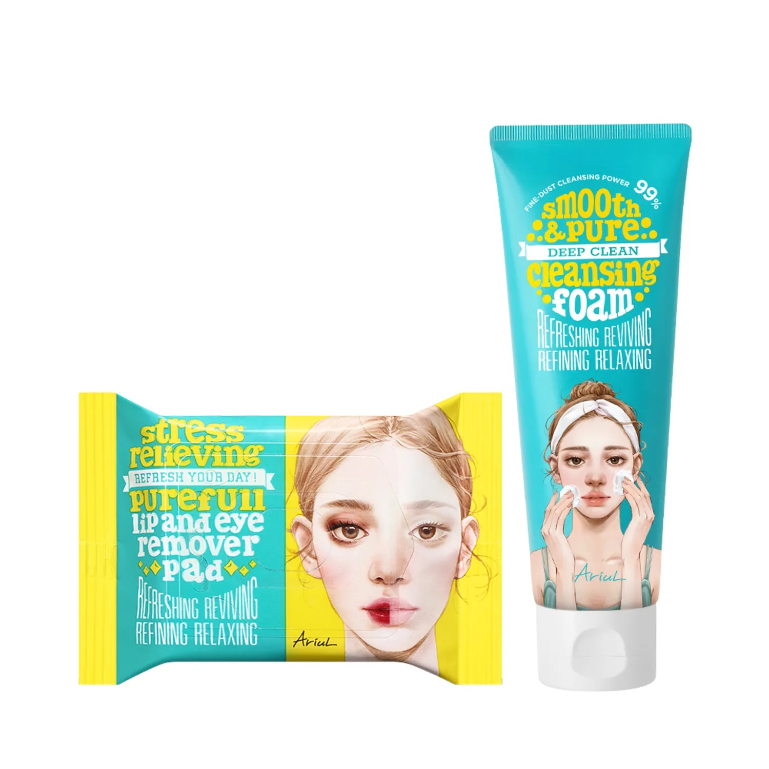 Ariul Deep Clean Cleansing Special Set (Smooth & Pure Deep Clean Cleansing Foam 120ml+Lip & Eye Remover Pad 30P)