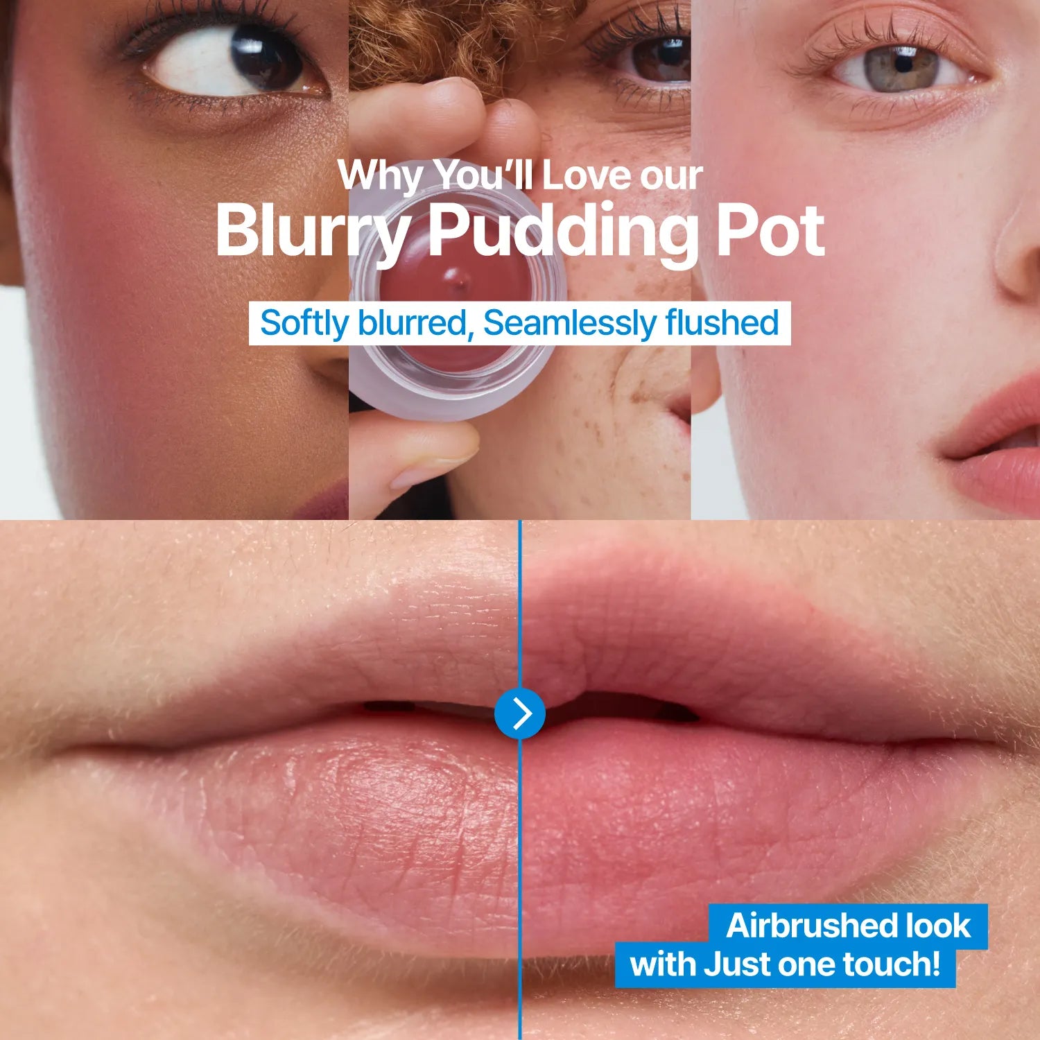 fwee TRIPLE Lip&Cheek Pots & Jumbo Brush Set (2 options)
