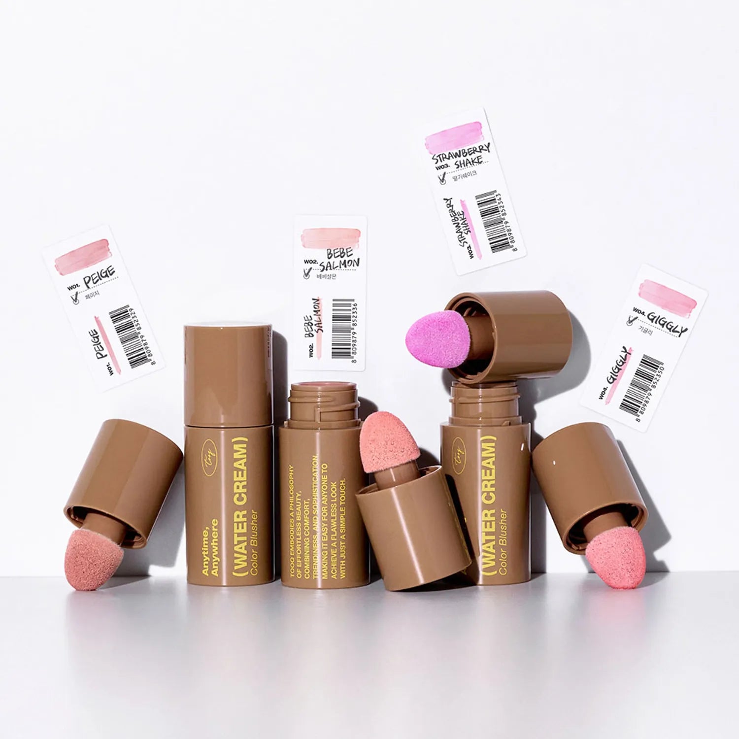 tooq Water/Liquid Cream Color Blusher (Set/Single) (9 Colors)
