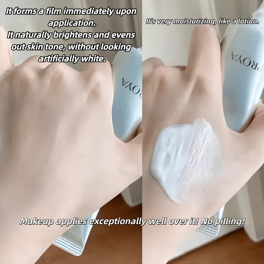 Proya Ultra-Thin Silver Tube Soothing Sunscreen Cream, high protection, lightweight, non-greasy, perfect for daily use, 50ml.