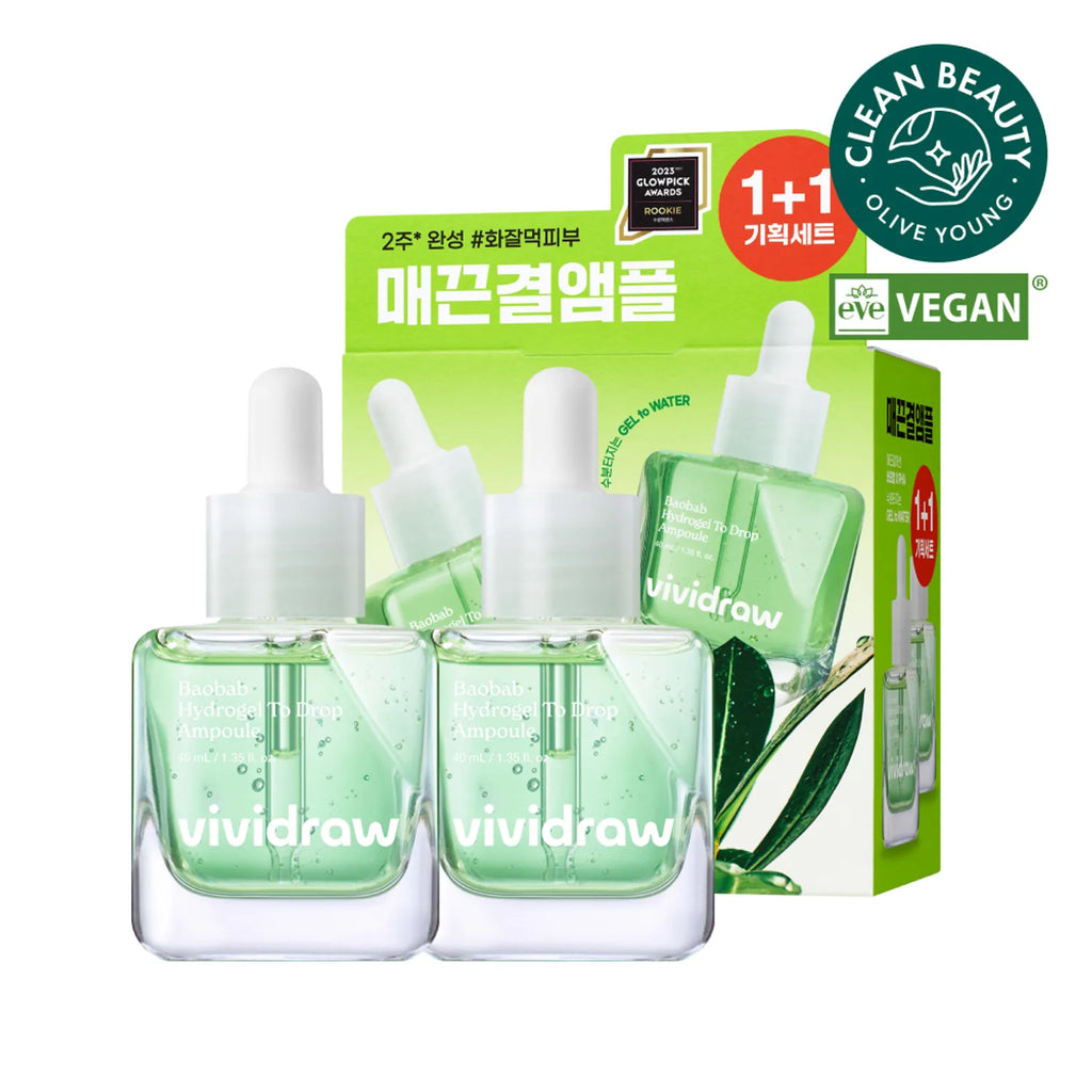 vividraw Baobab Hydrogel To Drop Ampoule 40mL 1+1 Special Set