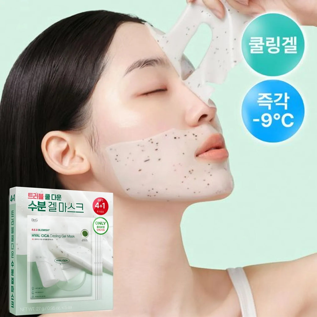 Dr.G Red Blemish Hyal Cica Cooling Gel Mask 4 Pack Package (+1 sheet)
