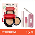 [Set] espoir Be Velvet Cover Cushion (+Refill) (8 Colors)+ Nowear Lipstick Balming Glow + fabric Pouch