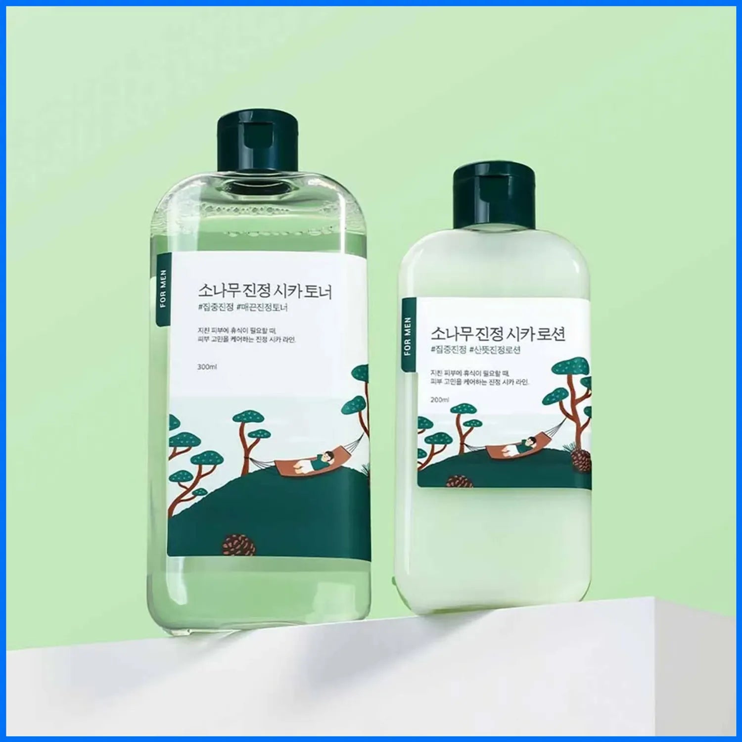 ROUND LAB For Men Pine Calming Cica Toner/Lotion Set (Toner 300ml+Lotion 200ml)