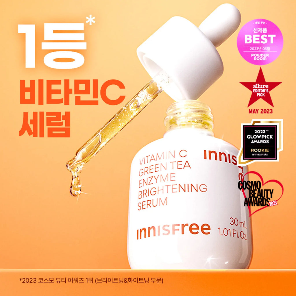 INNISFREE Vitamin C Green Tea Enzyme Brightening Serum 30ml Set (+10ml)