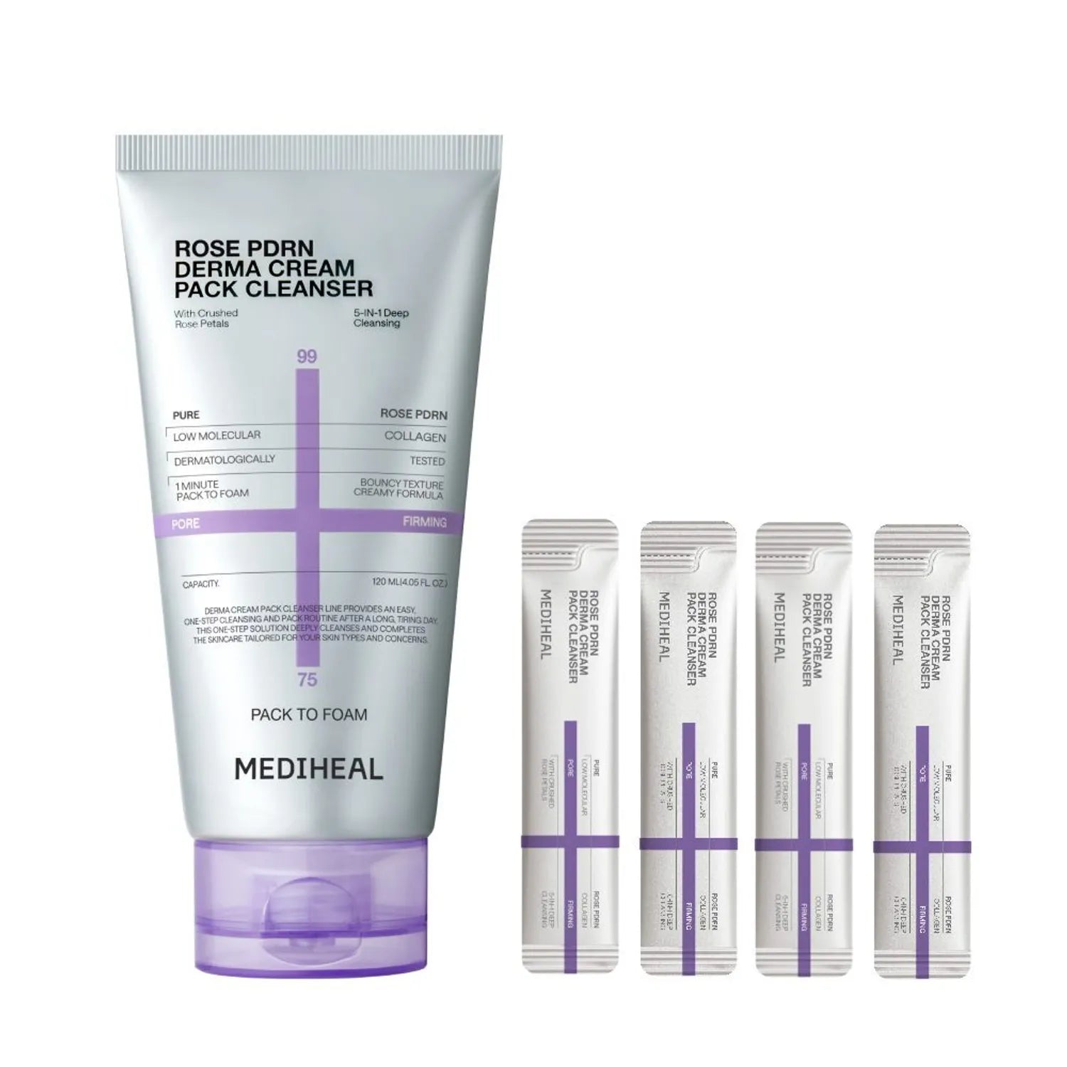 MEDIHEAL Derma Cream Pack Cleanser 120ml (Set/Single)