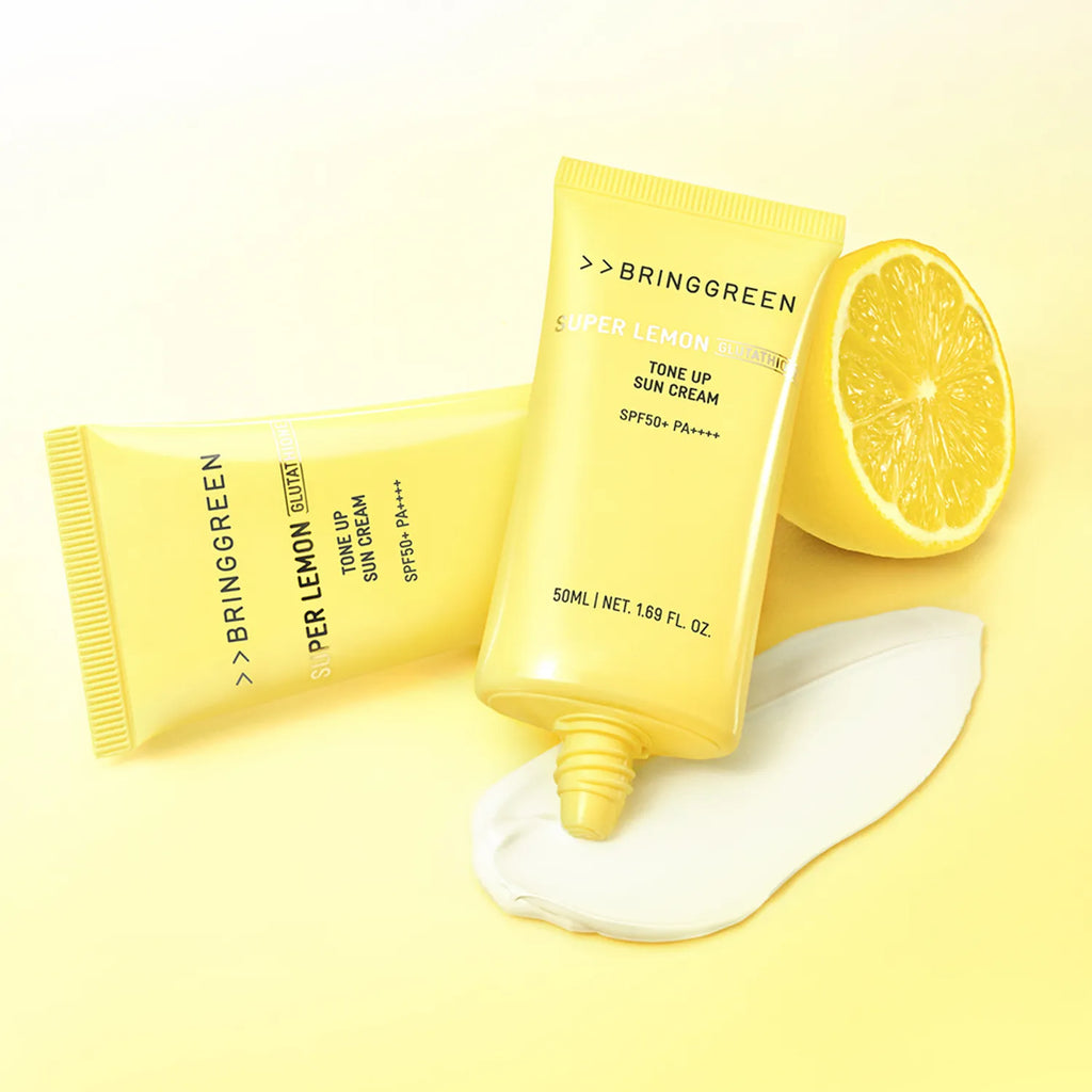 BRINGGREEN Super Lemon Glutathione Tone Up Sun Cream 50ml 1+1 Set