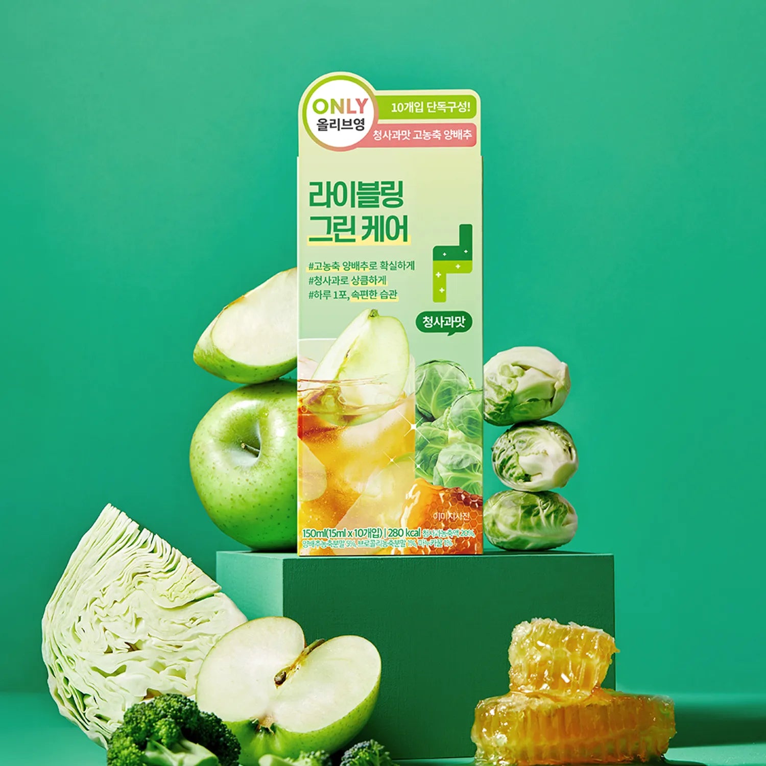 LIVELING Green Care (Cabbage, Green Apple) 15mL*10 Sticks