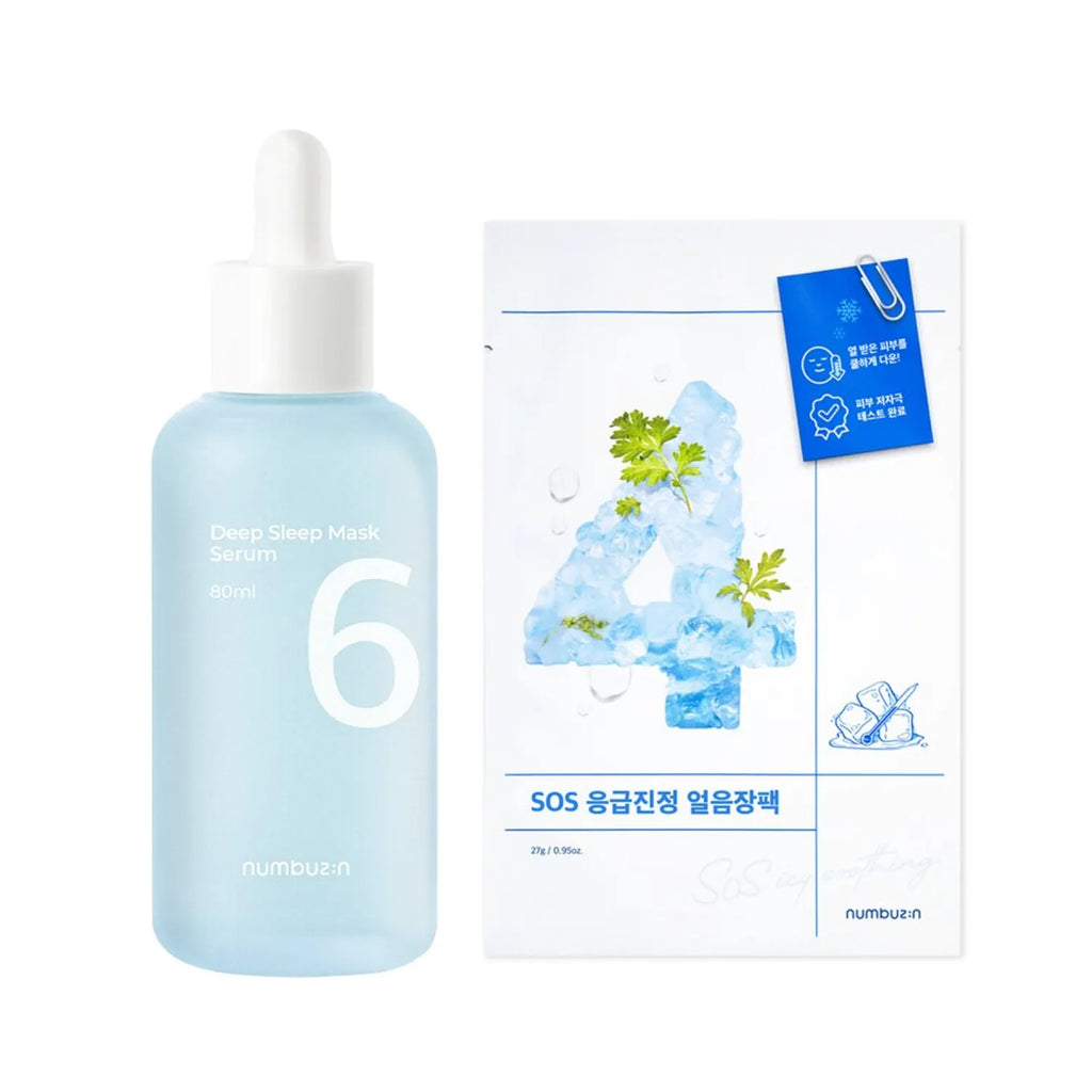numbuzin No. 6 Deep Sleep Mask Serum 80mL Special Set (+No. 4 SOS Icy Soothing Sheet Mask)