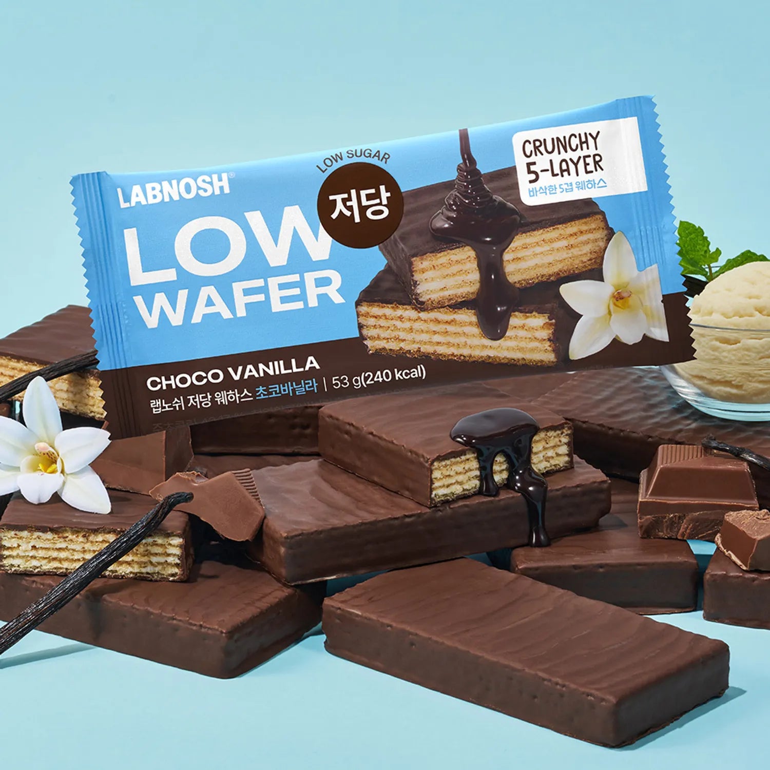 Labnosh Low-Sugar Wafers #Choco Vanilla 53g