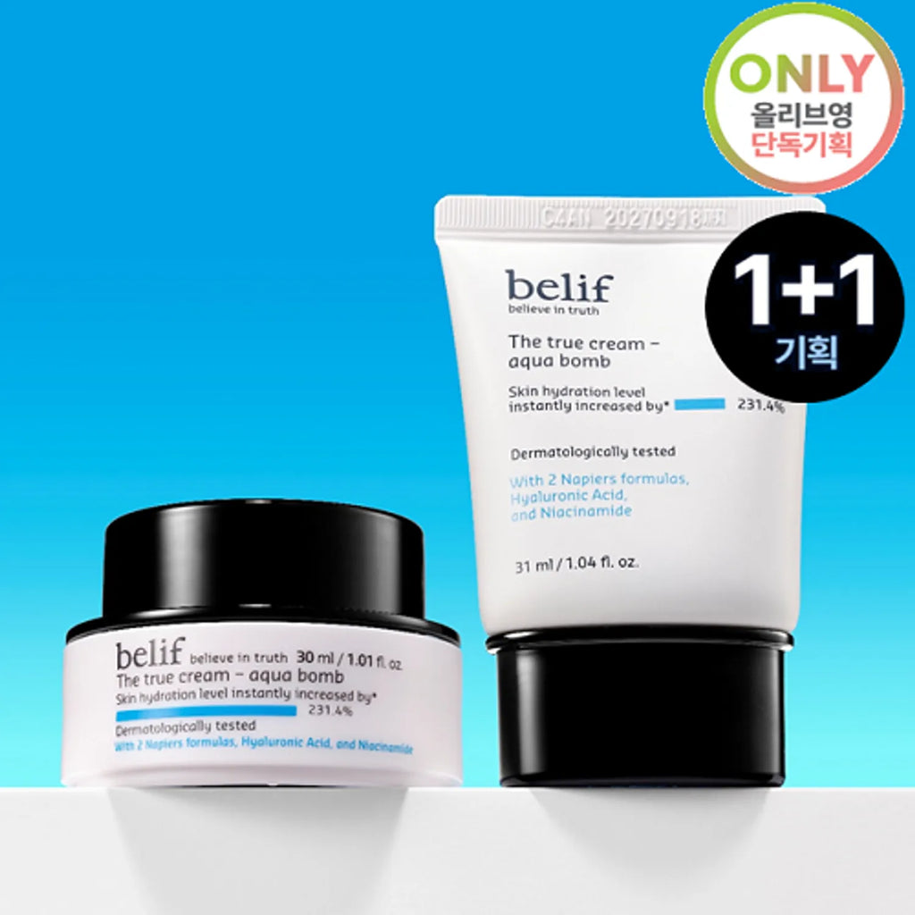 [dropdropdrop EDITION] belif Aqua The True Cream Aqua Bomb 30ml 1+1 Set (Cream 30ml+31ml)