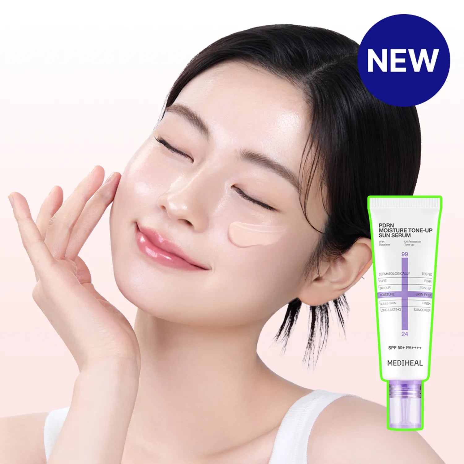MEDIHEAL PDRN Moisture Sun Serum Smooth & Tone-Up 50g #Pink