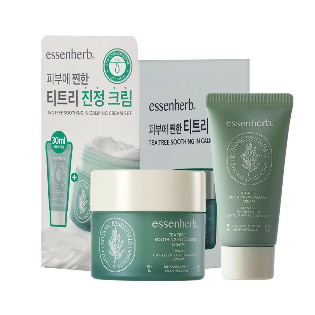 essenHERB Tea Tree Soothing In Calming Cream 80ml Set (+Cream 30ml)