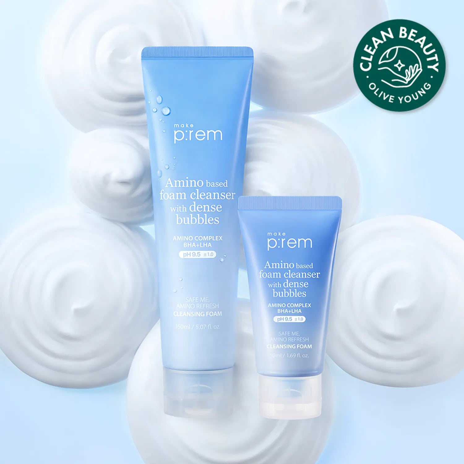 makeprem Safe Me Amino Refresh Cleansing Foam 150ml Set (+50ml)
