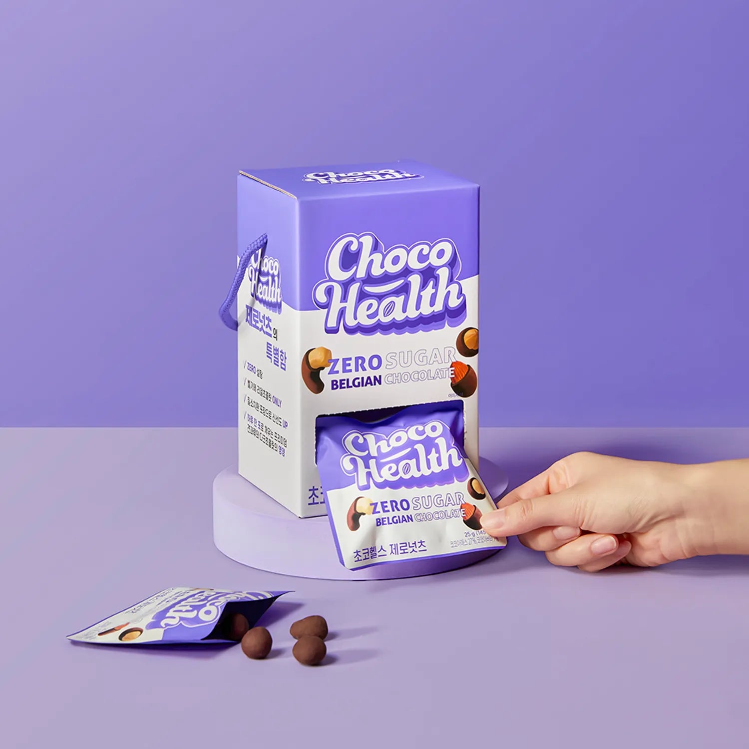 ChocoHealth Zero Nuts Zero-Sugar Belgian Chocolate 25g 10 Packs