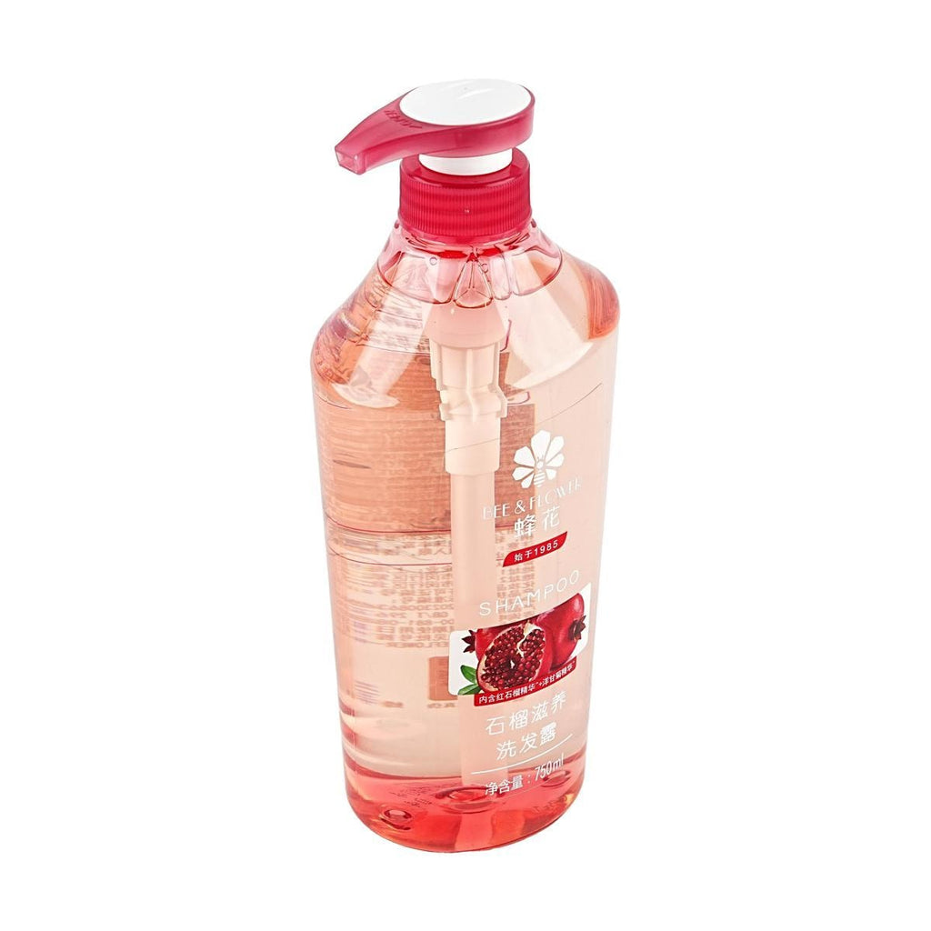 蜂花BEE&FLOWER 红石榴洋甘菊精华洗发露 无硅油双重植萃洗发水 750ml 滋养干枯毛躁发质