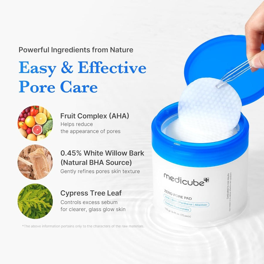 medicube Toner Pads Zero Pore Pad 2.0 70 Pads (1 Pack)