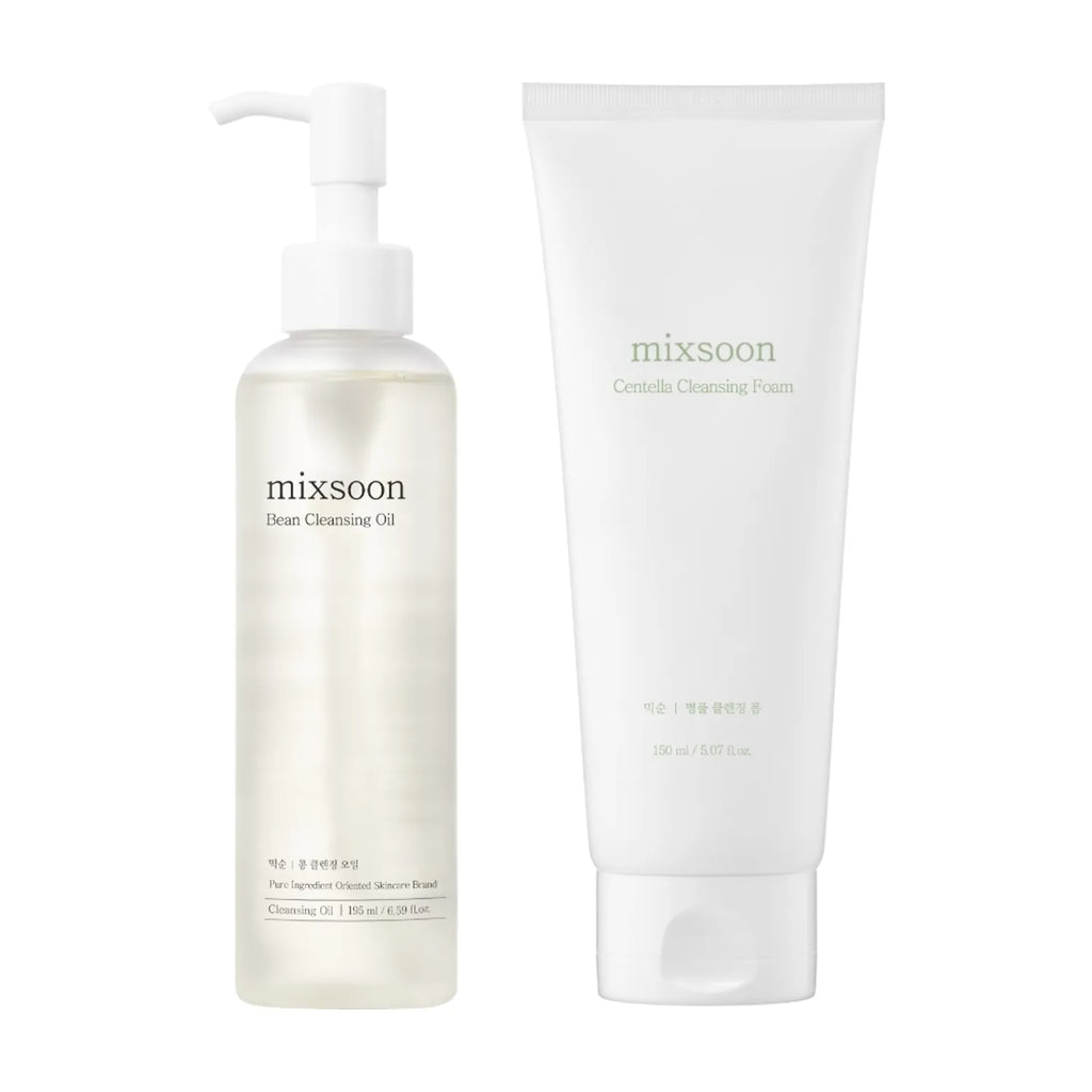 mixsoon Double Step Cleansing Duo Set (Centella Cleansing Foam 150ml + Bean Cleansing Oil 195ml)
