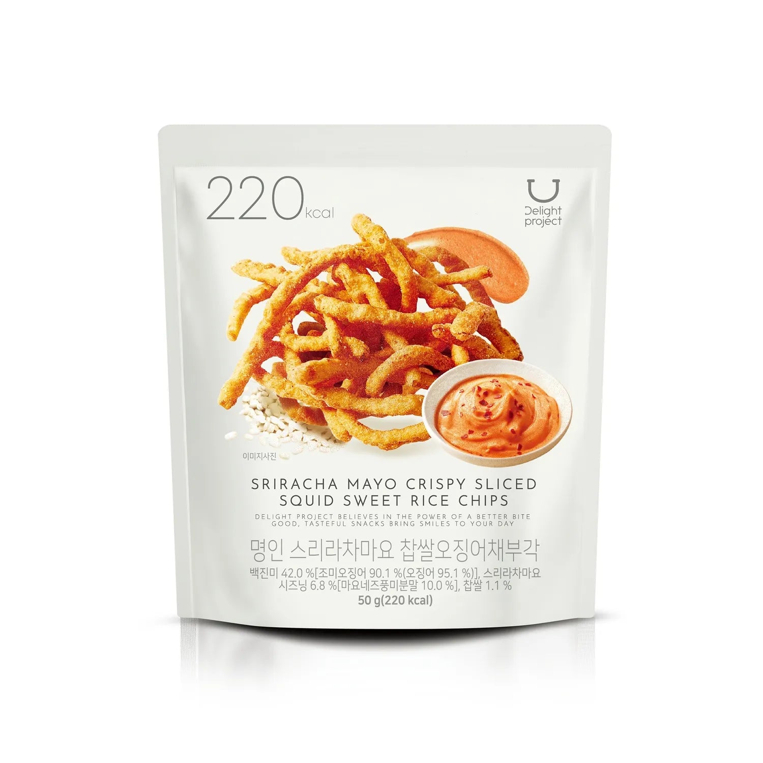 DELIGHT PROJECT Sriracha Mayo Crispy Sliced Squid Sweet Rice Chip 50g