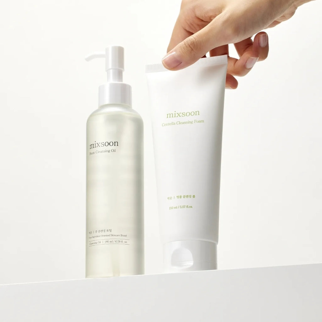 mixsoon Double Step Cleansing Duo Set (Centella Cleansing Foam 150ml + Bean Cleansing Oil 195ml)
