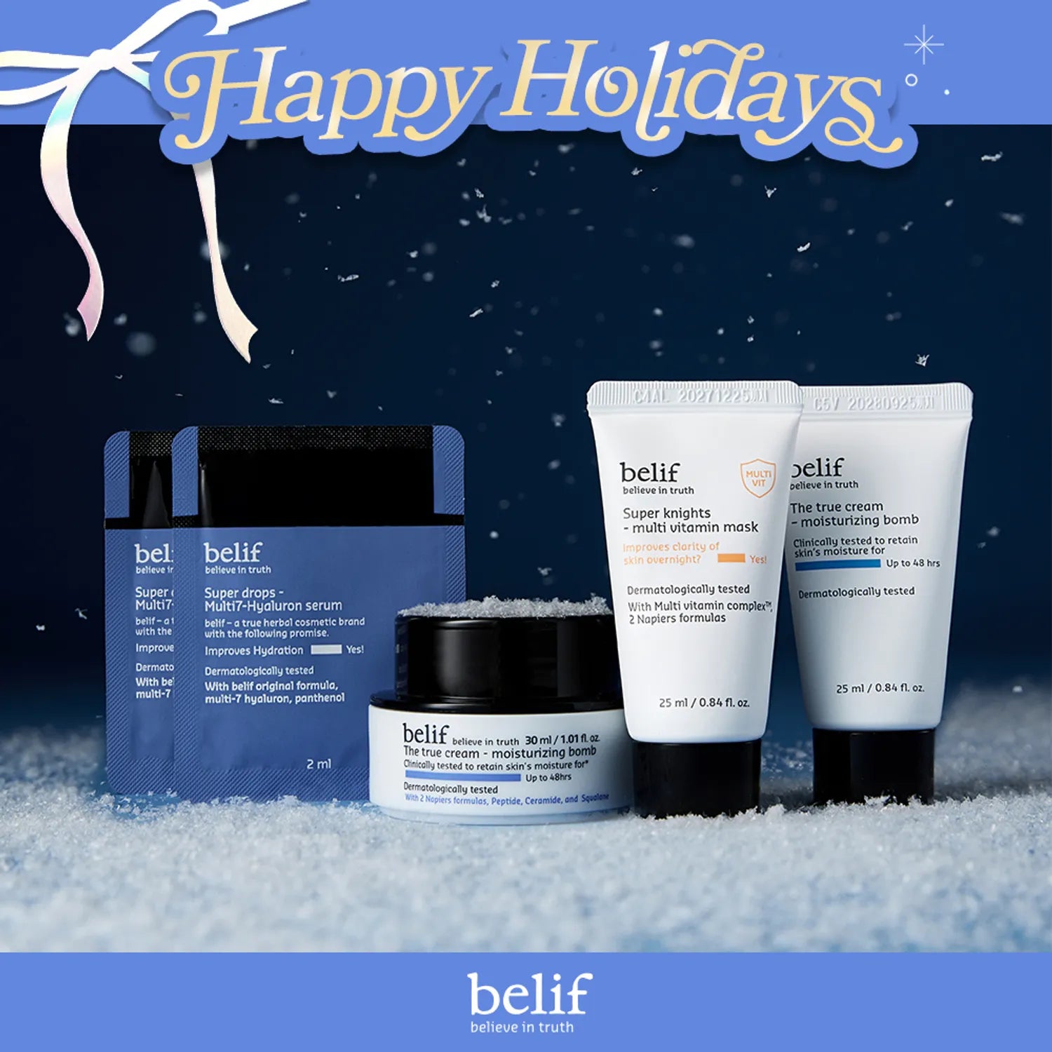 belif The True Cream Moisturizing Bomb 30ml Set(+Moisturizing Bomb 25ml+Vitamin Mask 25ml+Hyaluron Serum 2ml*2ea)