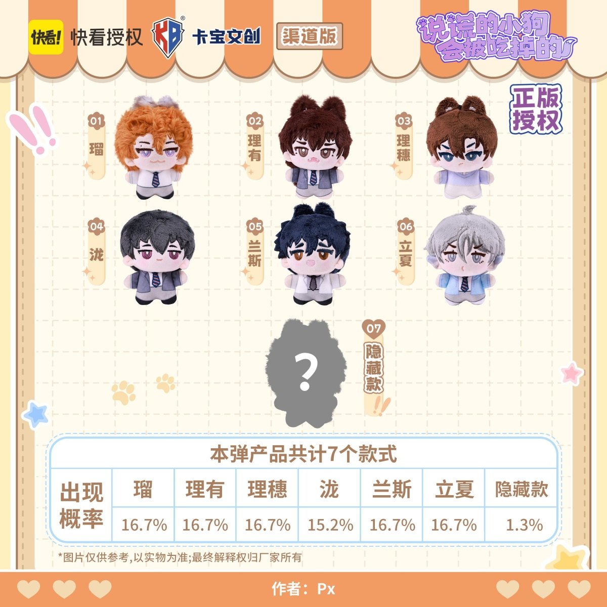 Lying Puppies Will Be Eaten | Si Yang Shou Ce Series Plush Doll Blind Box Ka Bao Wen Chuang Plush Doll - FUNIMECITY