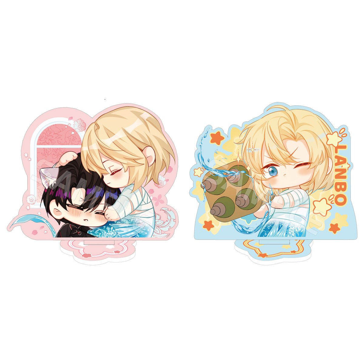 The Falling Merman | Chibi Acrylic Stand Figure & Badge Set