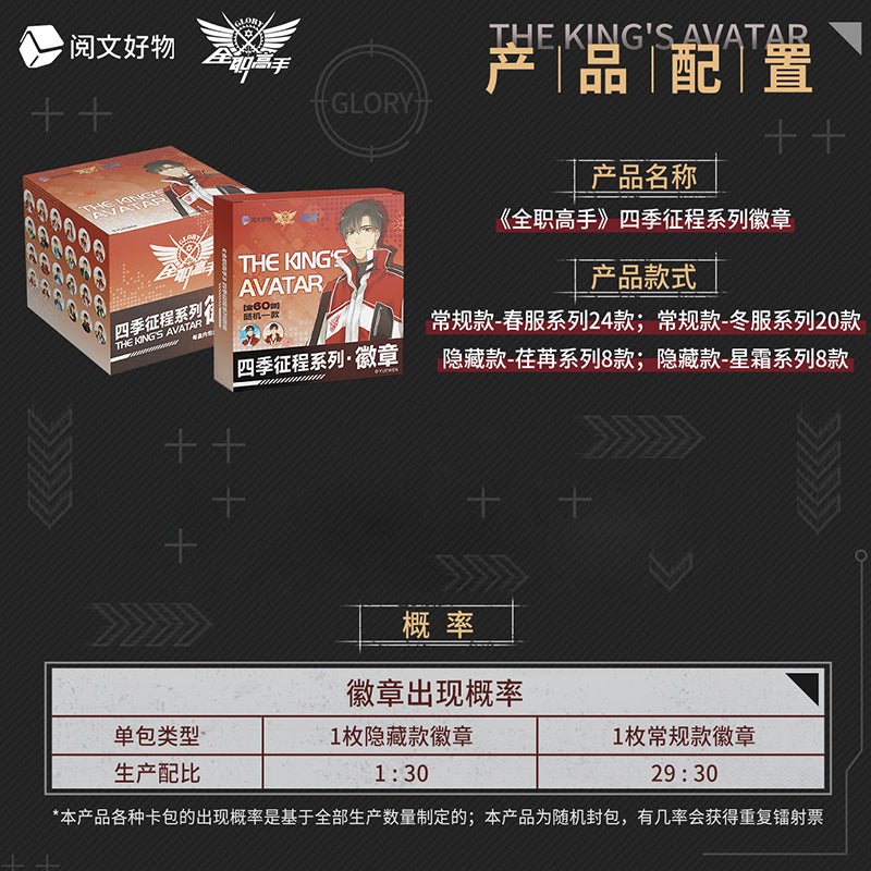 The King's Avatar | Si Ji Zheng Tu Series Badge Blind Box